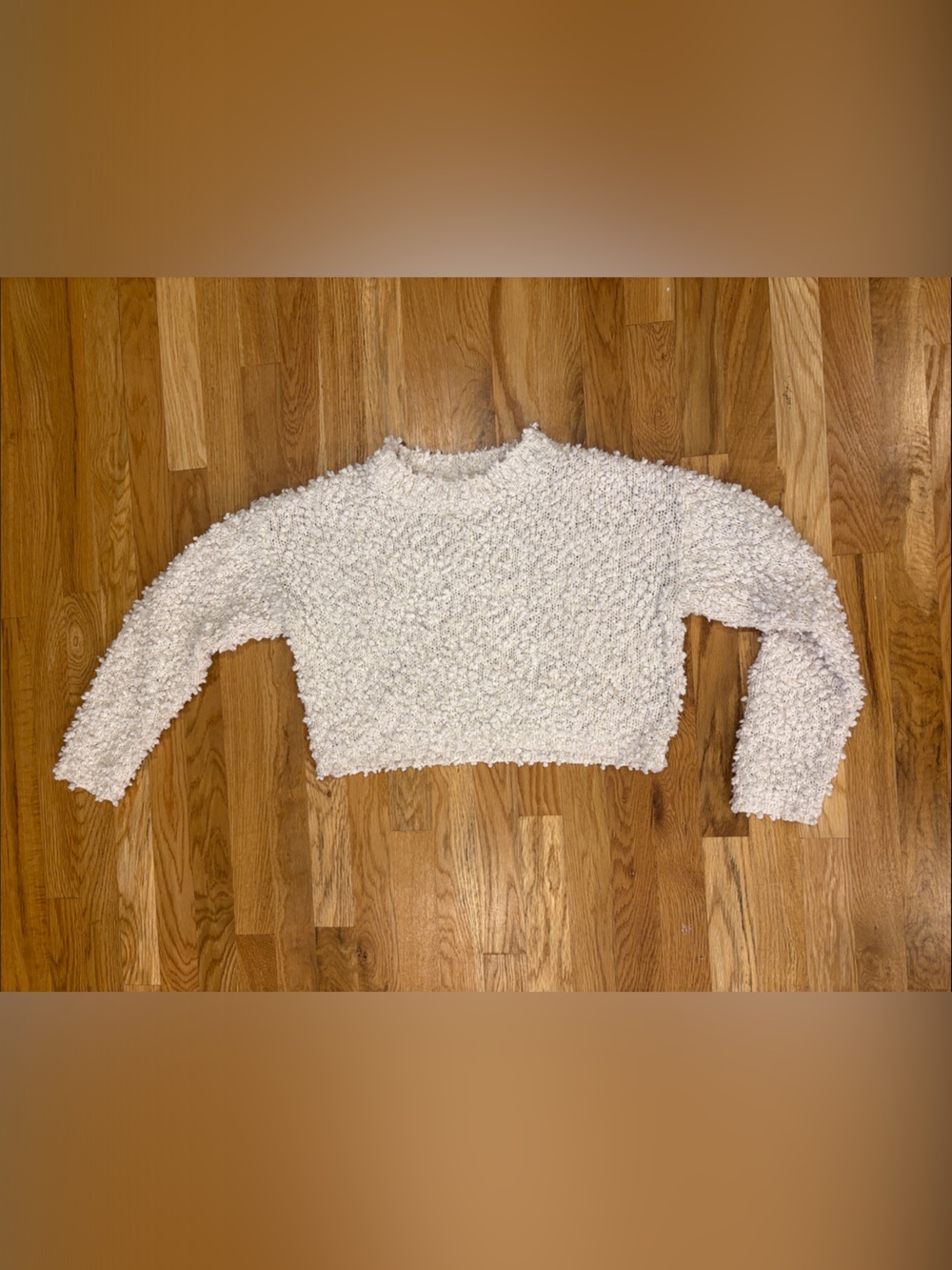 Storia Ivory Bobble Knit Cropped Sweater